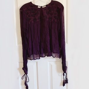 NWT Free People Retro Sheer Blouse